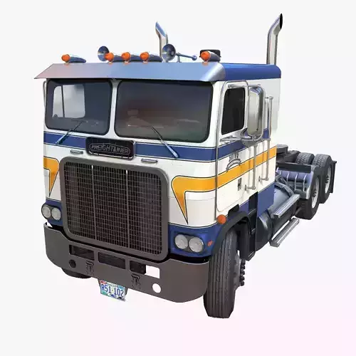 Freightliner Powerliner semitruck Low-poly 3D model