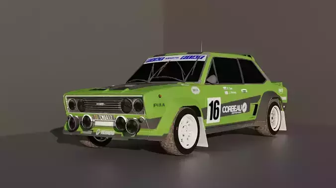 1977 Fiat 131 Abarth Free 3D model