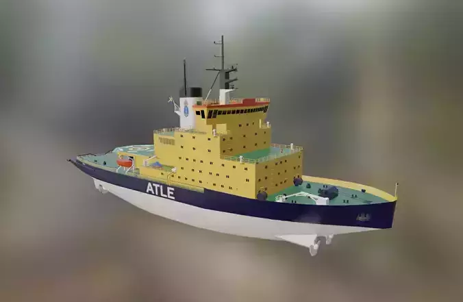Swedish Atle class icebreakers Atle Frej Ymer Low-poly 3D model