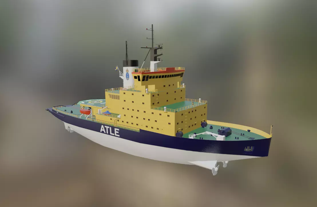Swedish Atle class icebreakers Atle Frej Ymer Low-poly 3D model_0