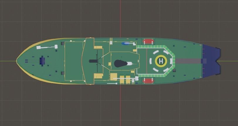 Swedish Atle class icebreakers Atle Frej Ymer Low-poly 3D model_11