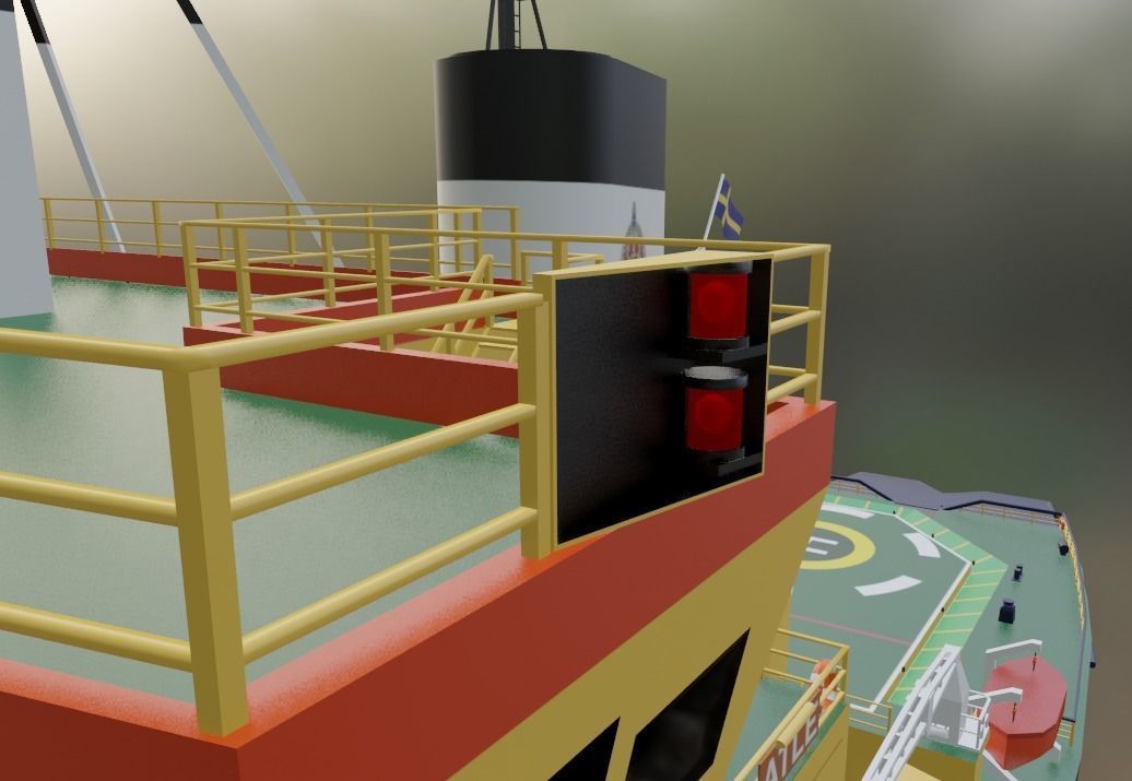 Swedish Atle class icebreakers Atle Frej Ymer Low-poly 3D model_1