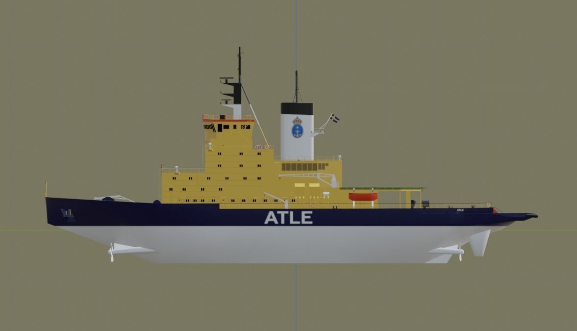 Swedish Atle class icebreakers Atle Frej Ymer Low-poly 3D model_9