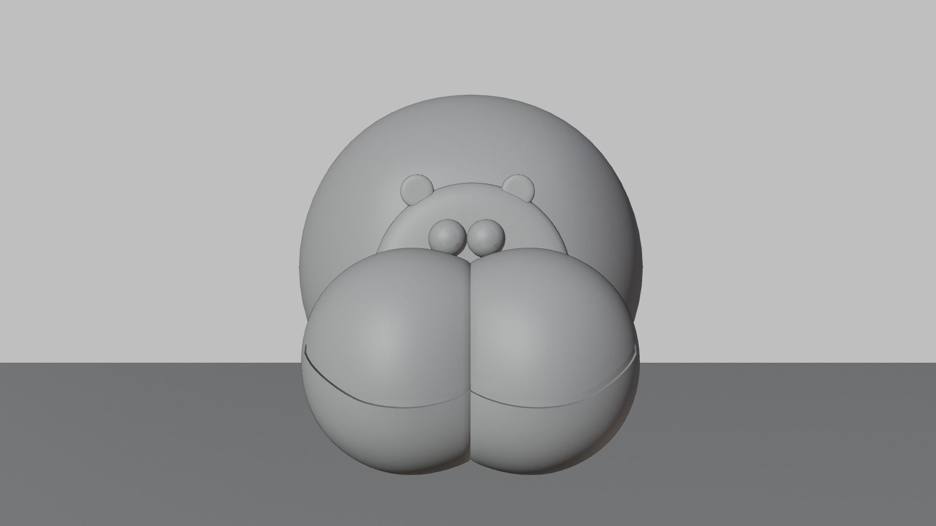 Wooden Carving Hippo Theme Showpiece 3D model_5