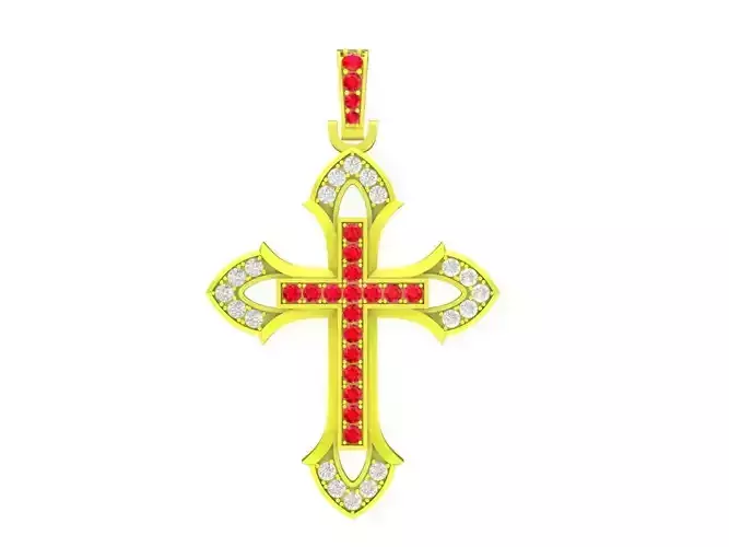 6620 Jewelry Art Cross Diamond Pendant