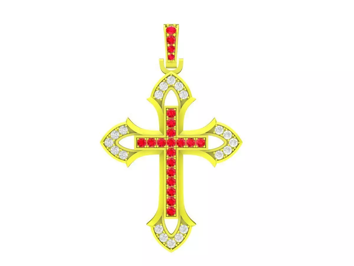 Luxury Diamond Cross Pendant Jewelry Model 6620 3D print model