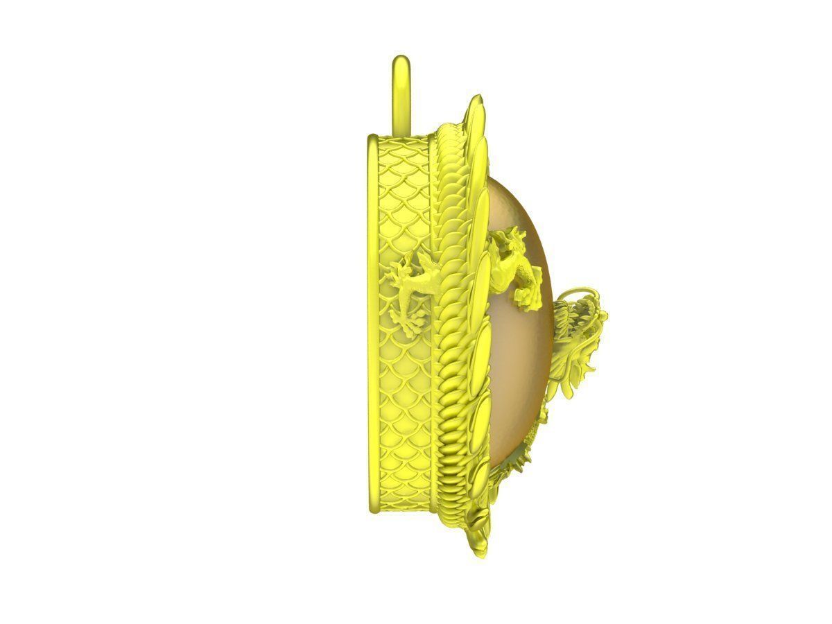 6621 Jewerly Art Dragon Oval Ruby Men pendant 3D print model_2