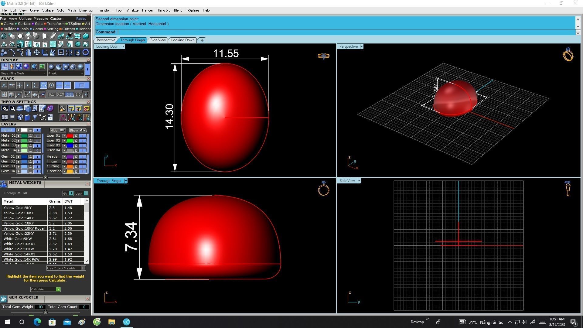 6621 Jewerly Art Dragon Oval Ruby Men pendant 3D print model_9