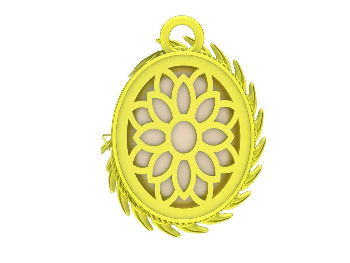 6621 Jewerly Art Dragon Oval Ruby Men pendant 3D print model_3