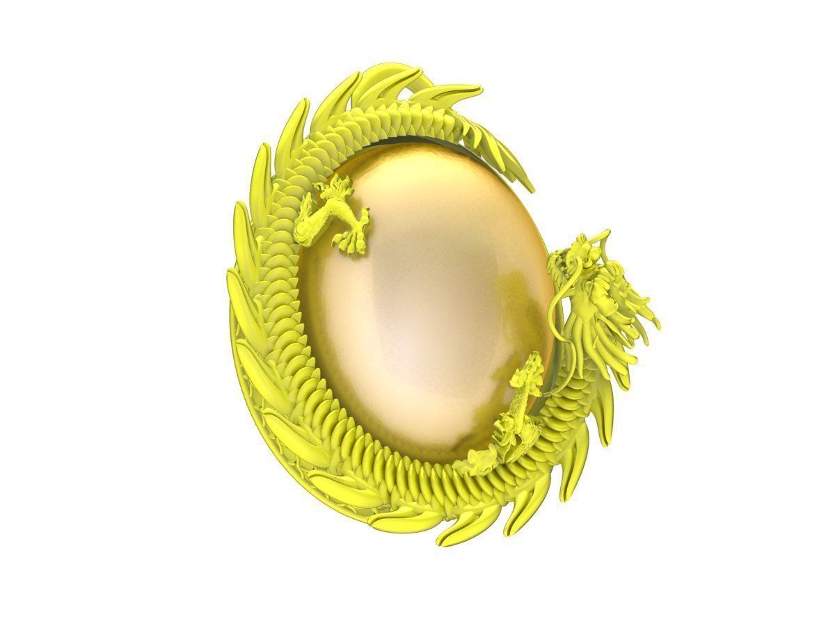 6621 Jewerly Art Dragon Oval Ruby Men pendant 3D print model_5