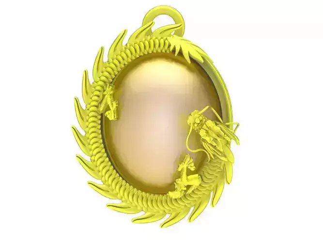 6621 Jewerly Art Dragon Oval Ruby Men pendant