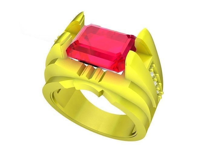 6623 Korean Style Diamond Men Ring 3D print model