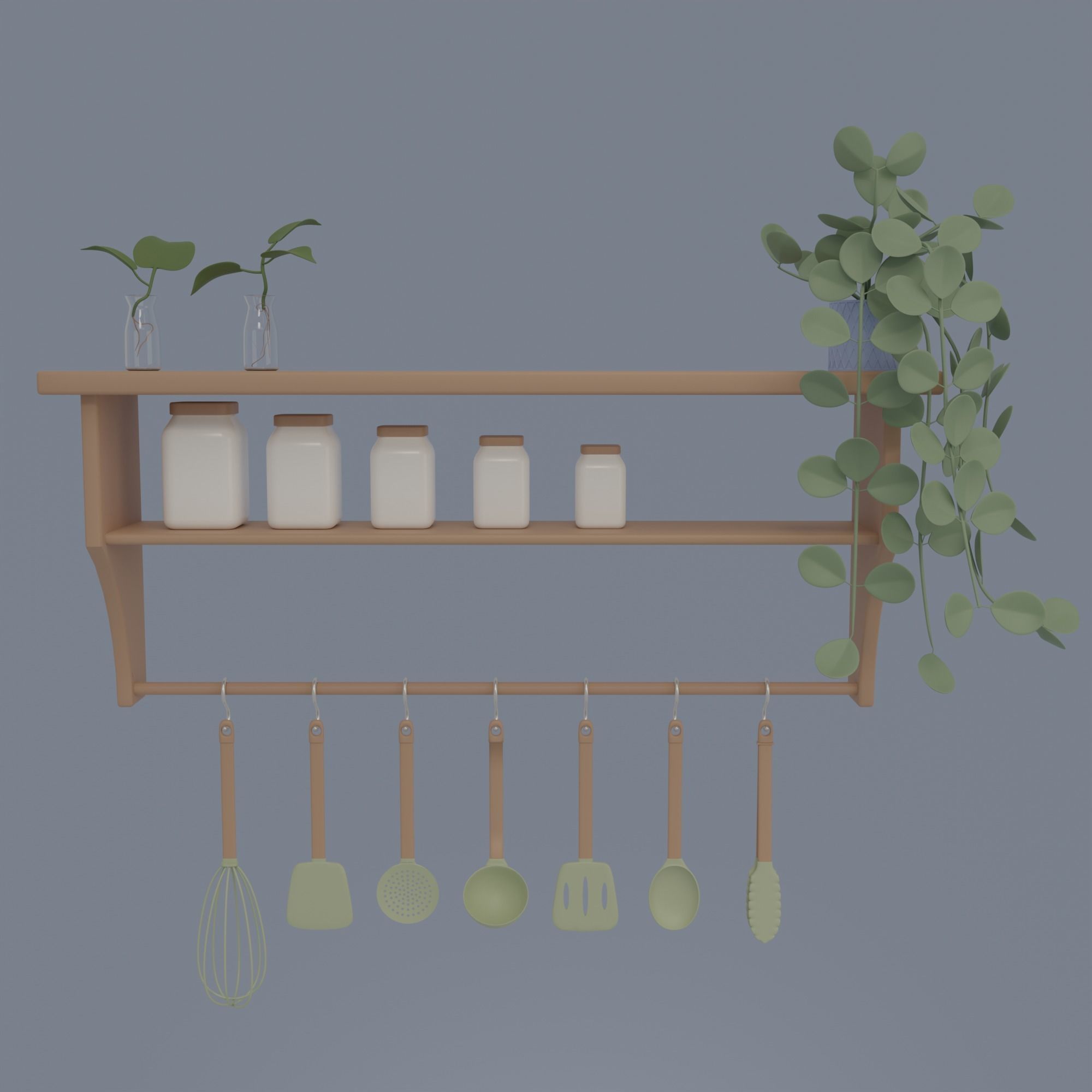 Kitchen and balcony 3D model_6