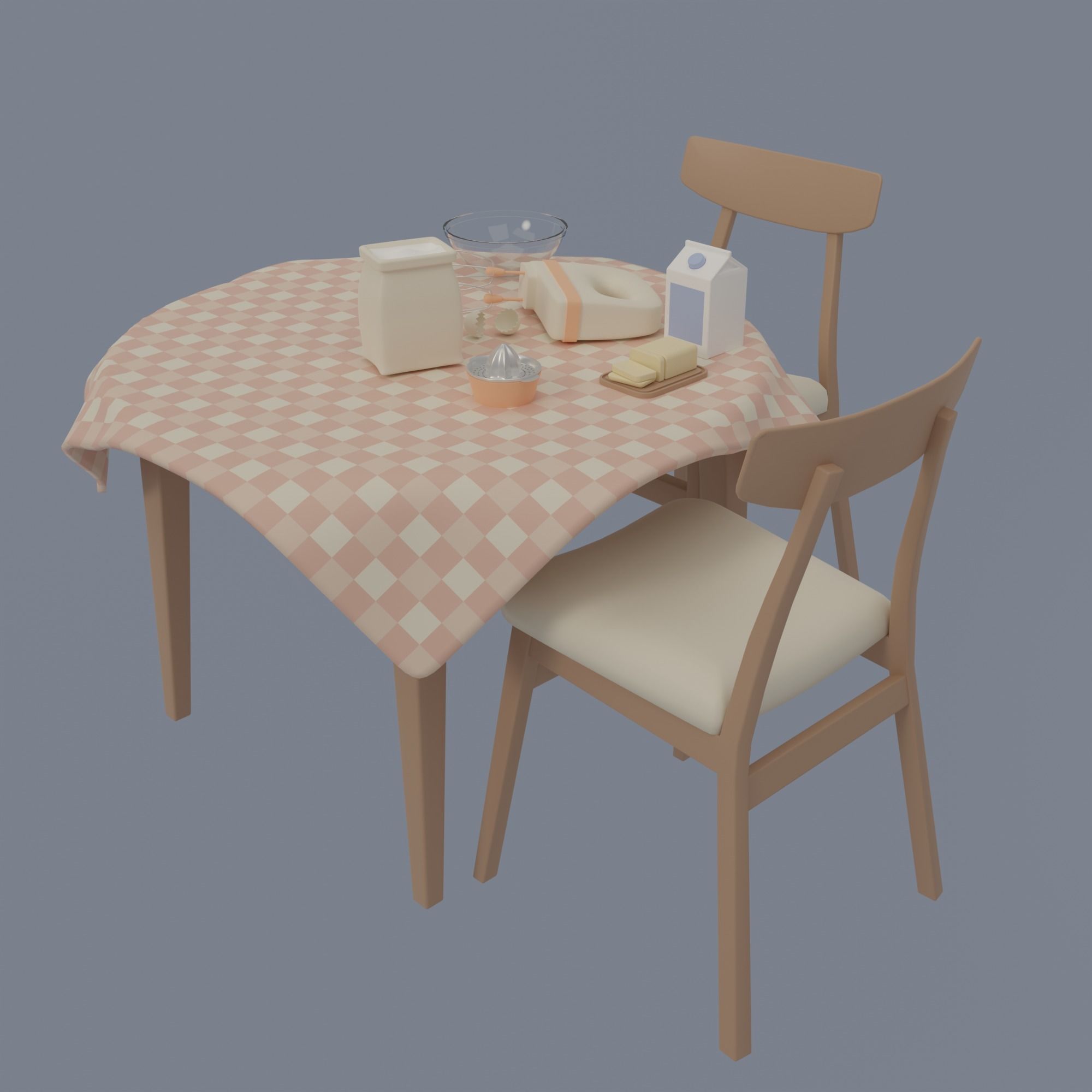 Kitchen and balcony 3D model_14