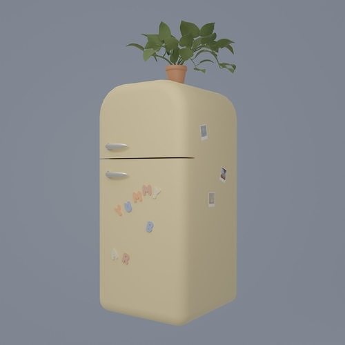 Kitchen and balcony 3D model 4
