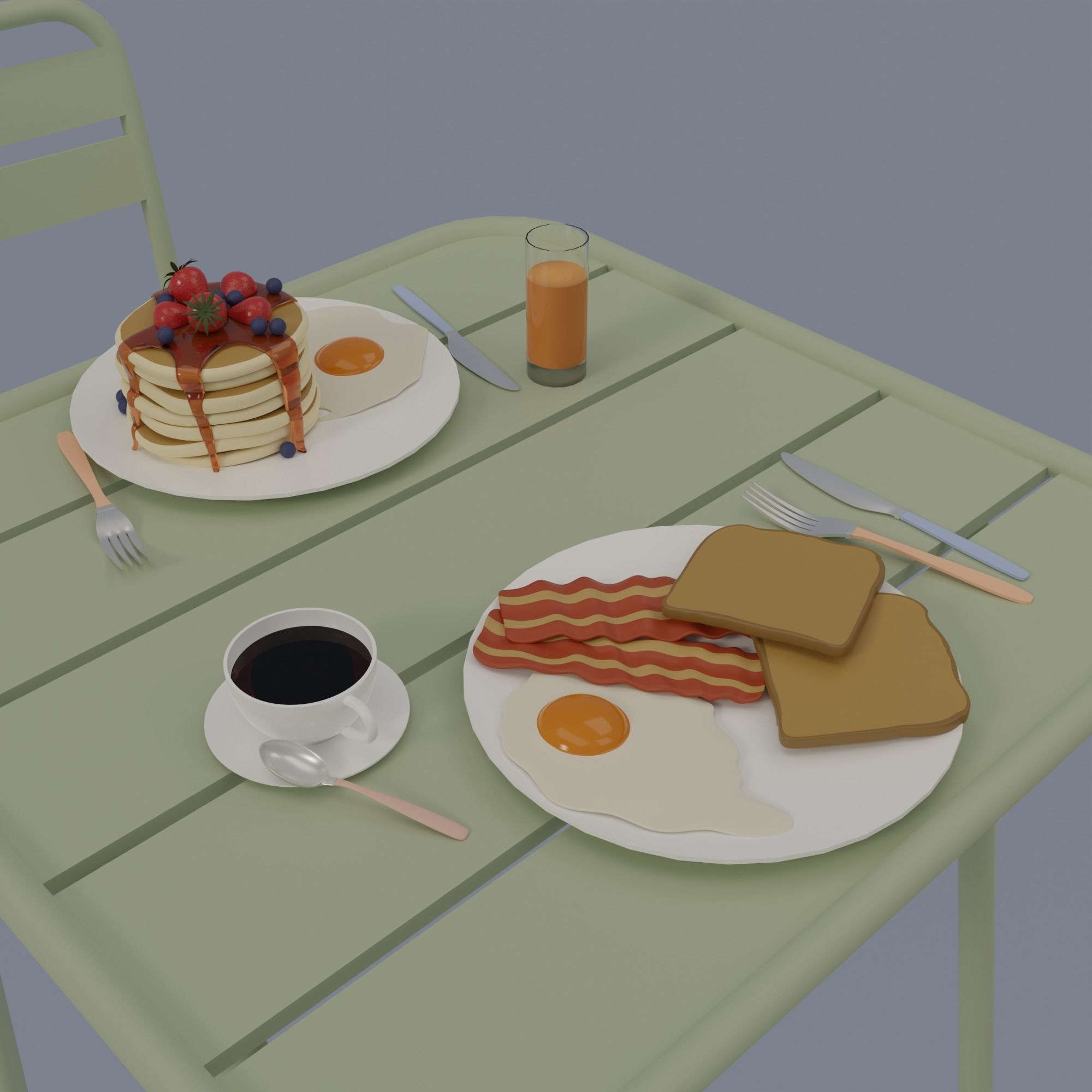 Kitchen and balcony 3D model_30