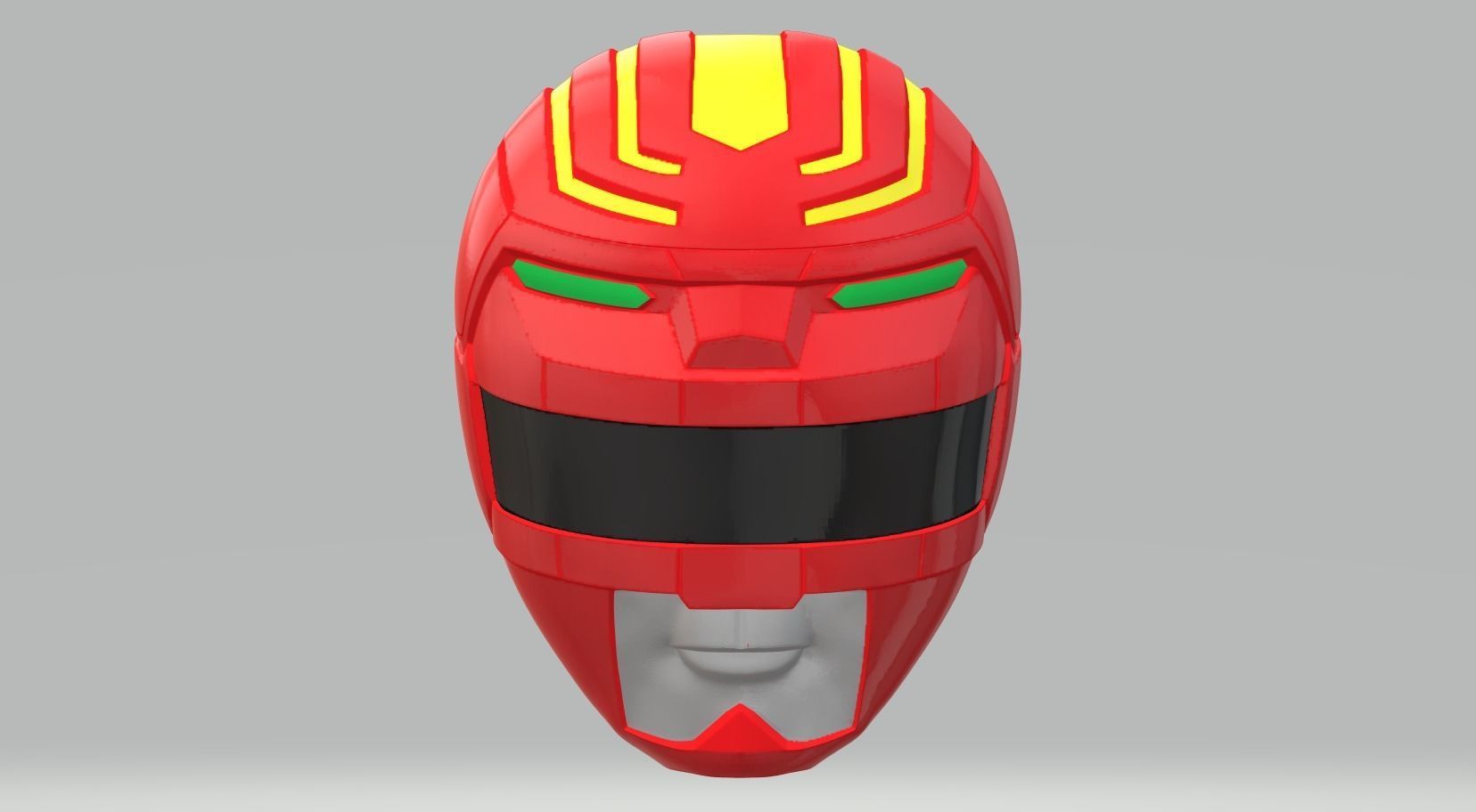 Power Rangers Lost Galaxy Red Ranger helmet 3D print model_2