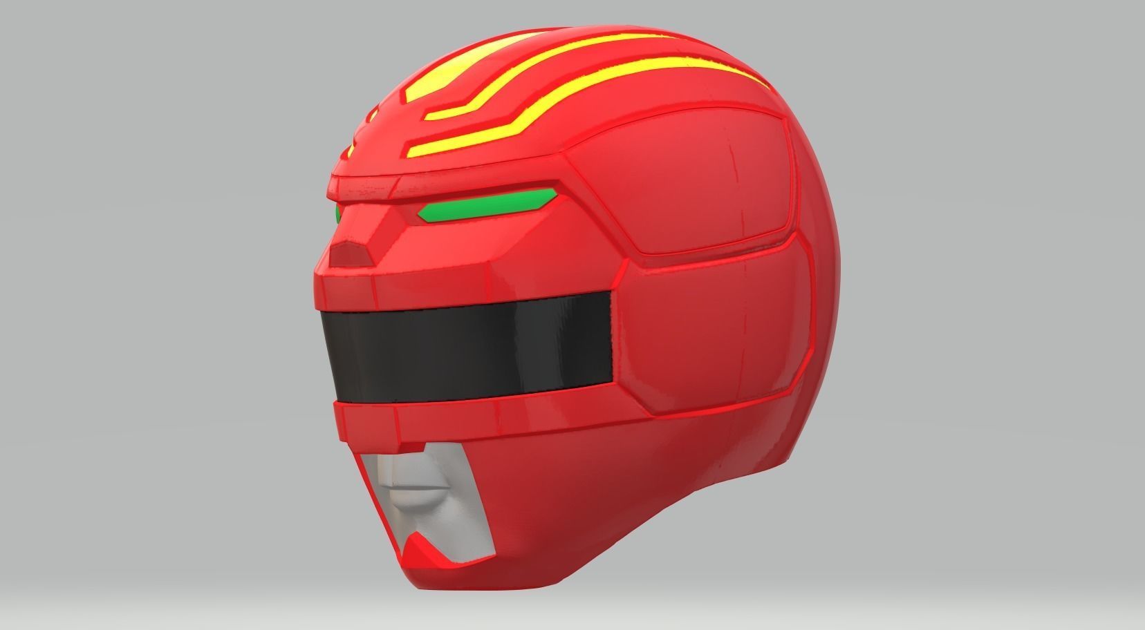 Power Rangers Lost Galaxy Red Ranger helmet 3D print model_3