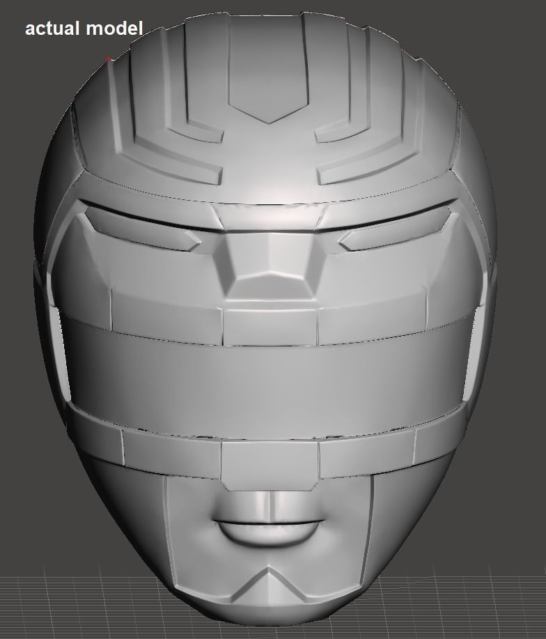 Power Rangers Lost Galaxy Red Ranger helmet 3D print model_7