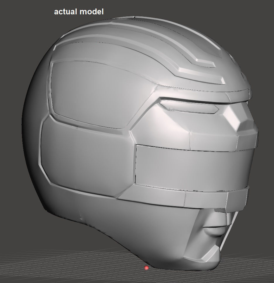 Power Rangers Lost Galaxy Red Ranger helmet 3D print model_4