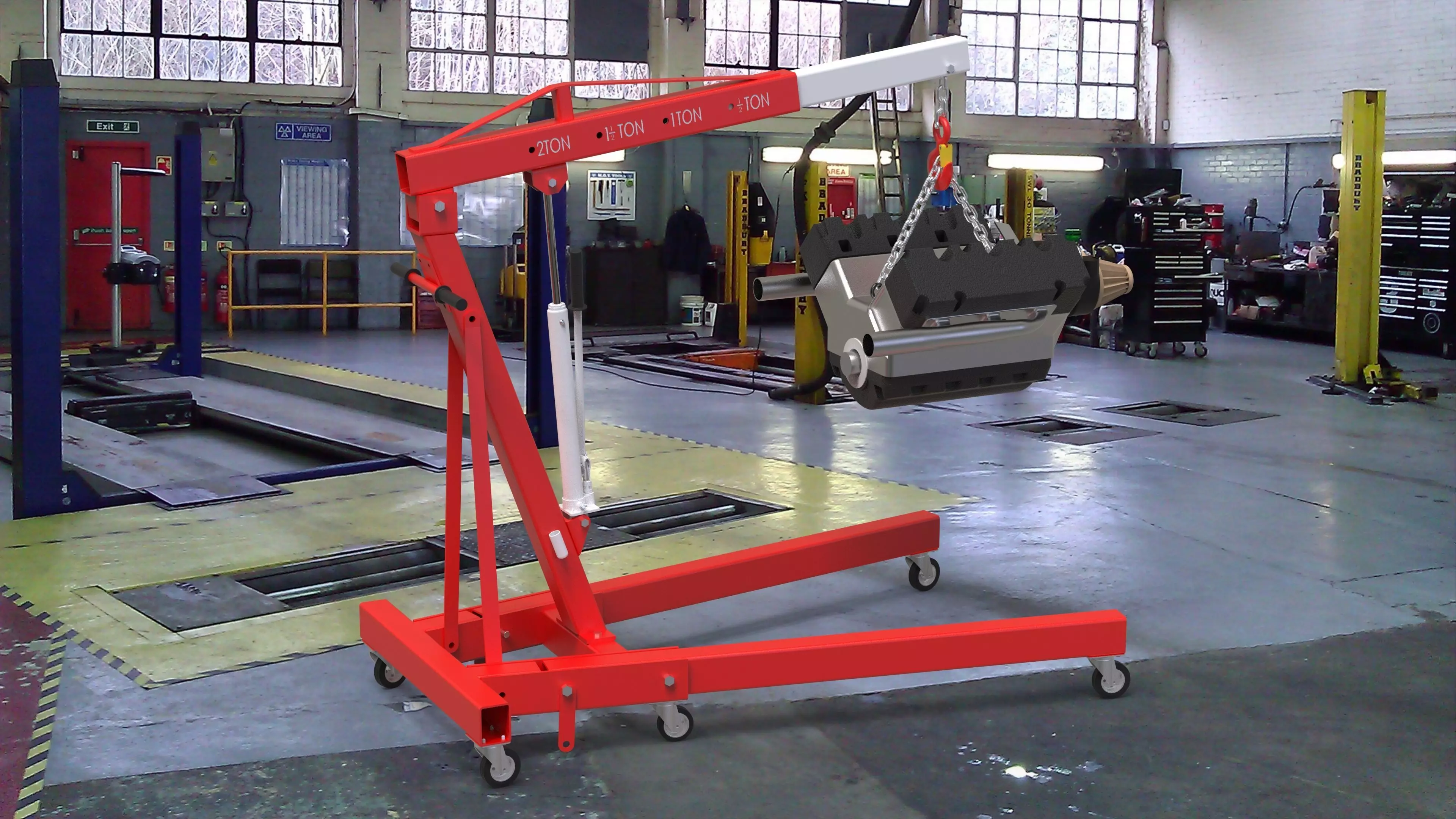 Folding Engine Crane 3D model