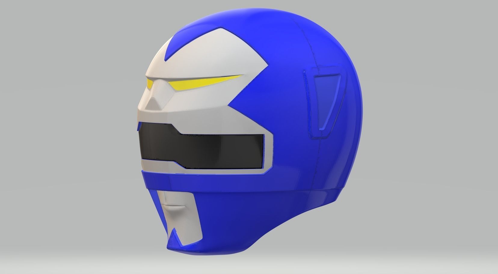 Power Rangers Lost Galaxy Blue Ranger helmet 3D print model_3