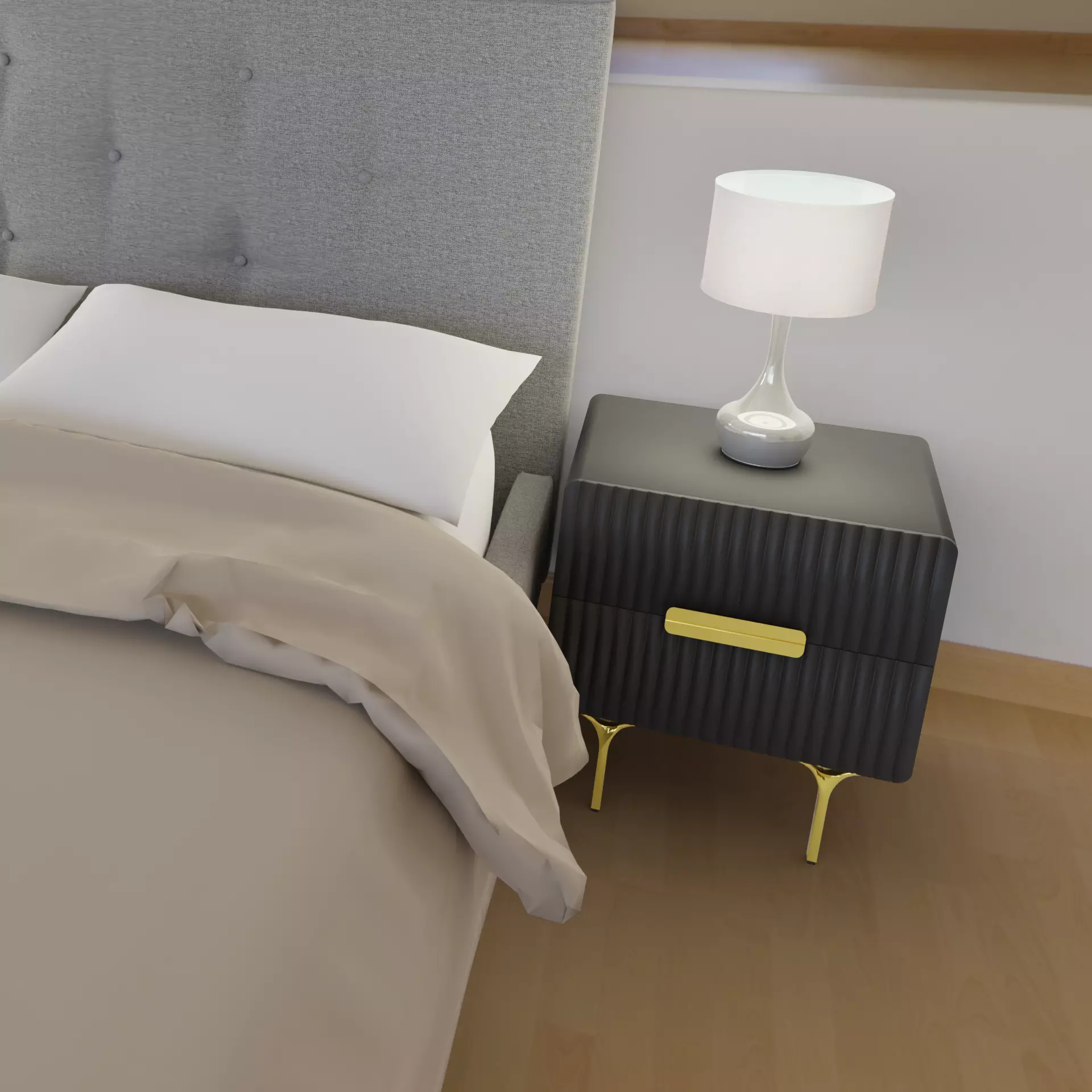 Table Lamp BODHI THOMAS NICKEL and DARK GREY Free 3D model