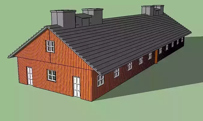 Country Barrack Warehouse by Outland Models 3D Printable