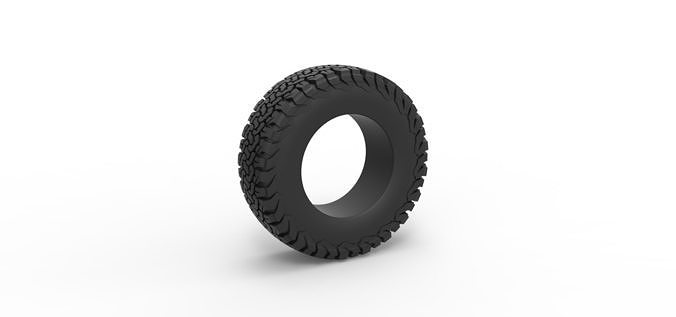 Offroad tire 107 Scale 1 to 25 3D print model