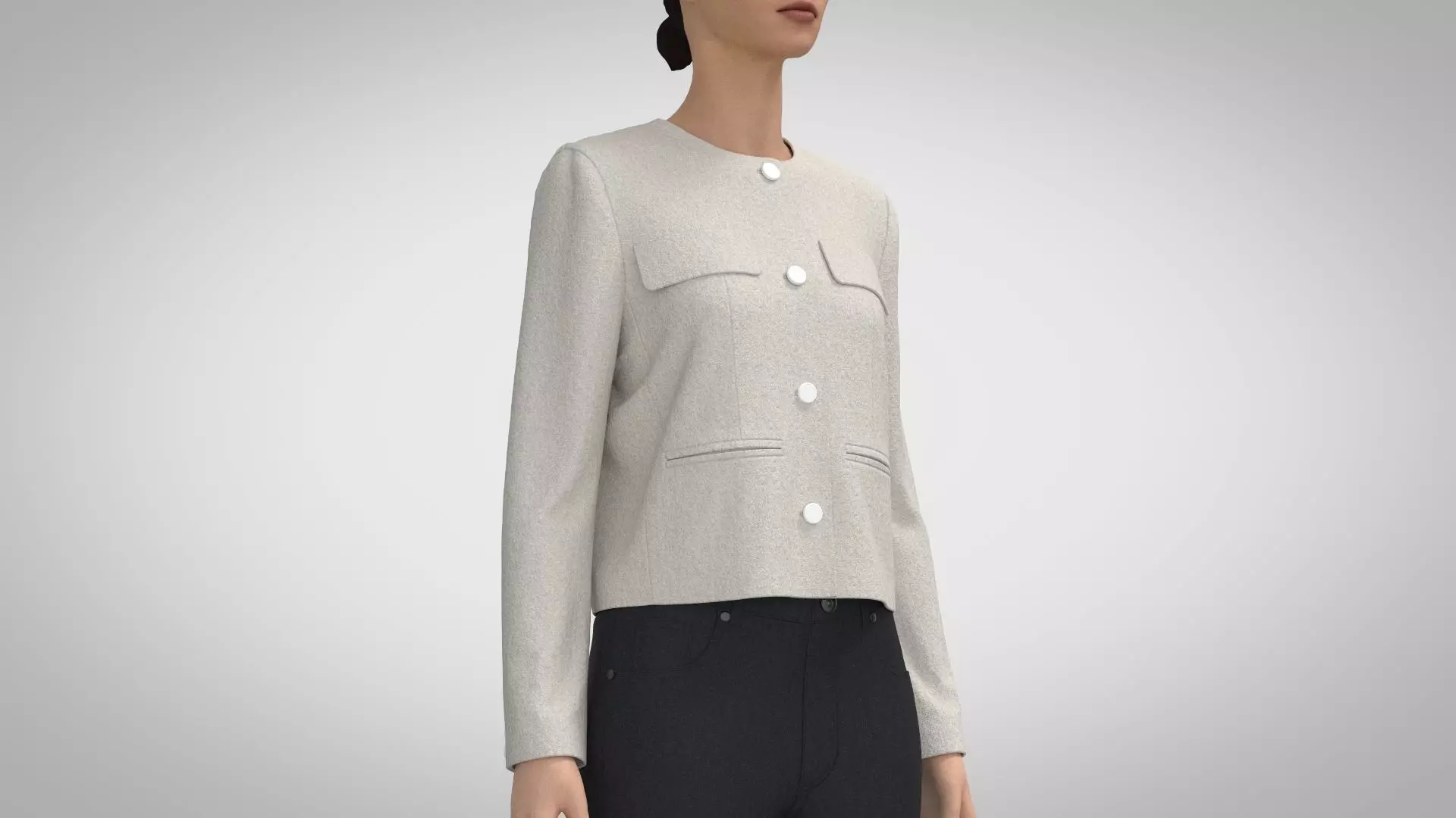 Short Tweed Jacket 3D model