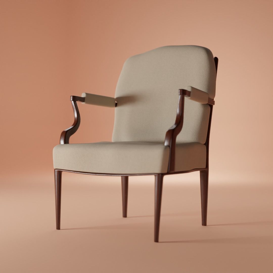 Realistic Armchair Model 3D model_5