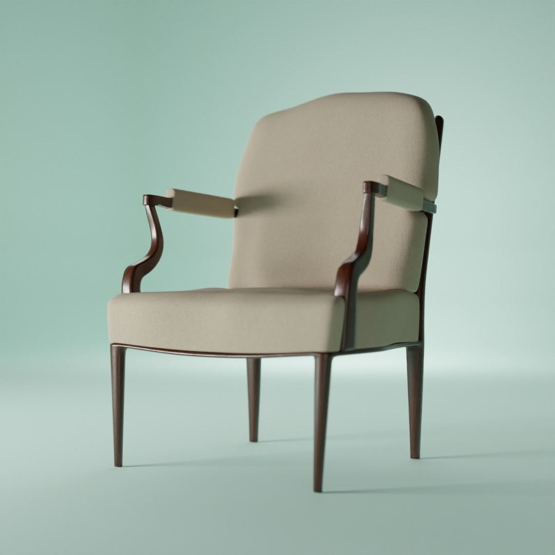 Realistic Armchair Model 3D model_7