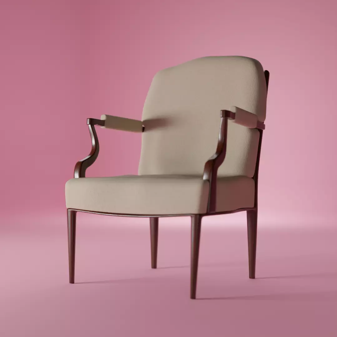 Realistic Armchair Model 3D model_0