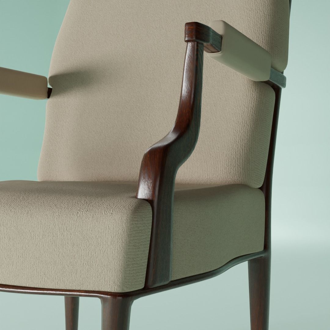 Realistic Armchair Model 3D model_3