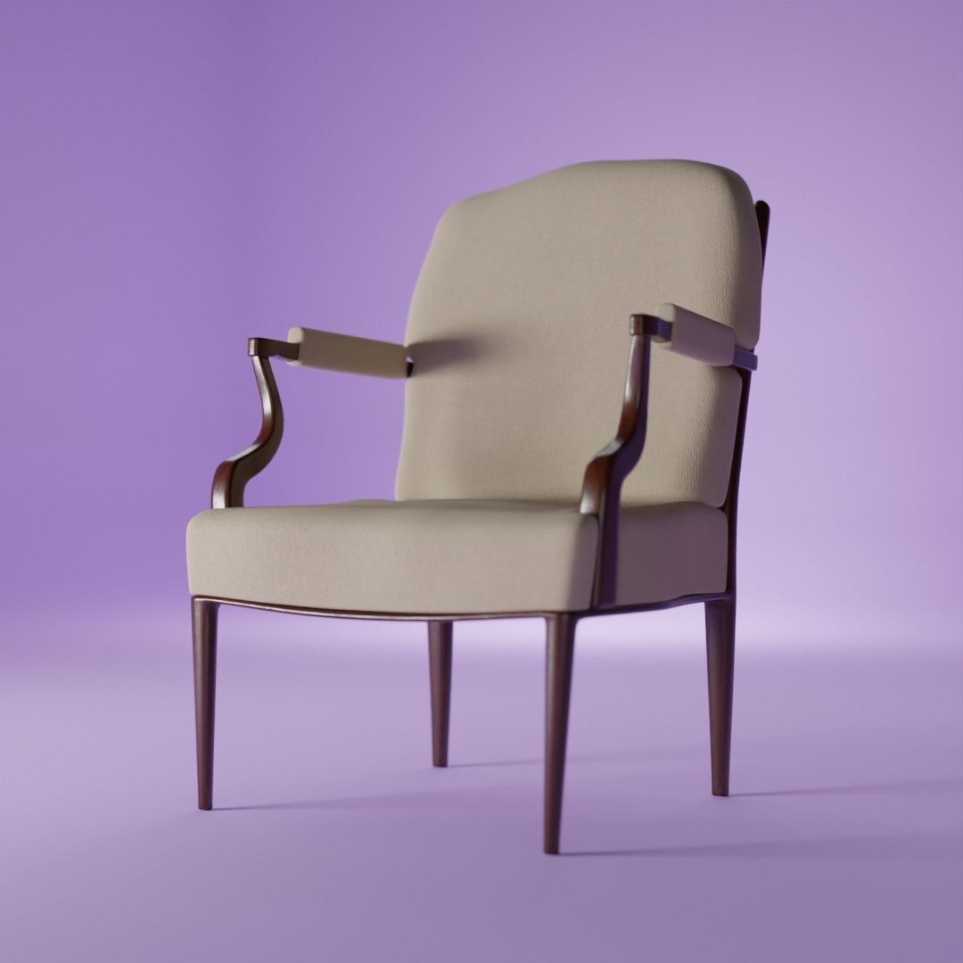 Realistic Armchair Model 3D model_4