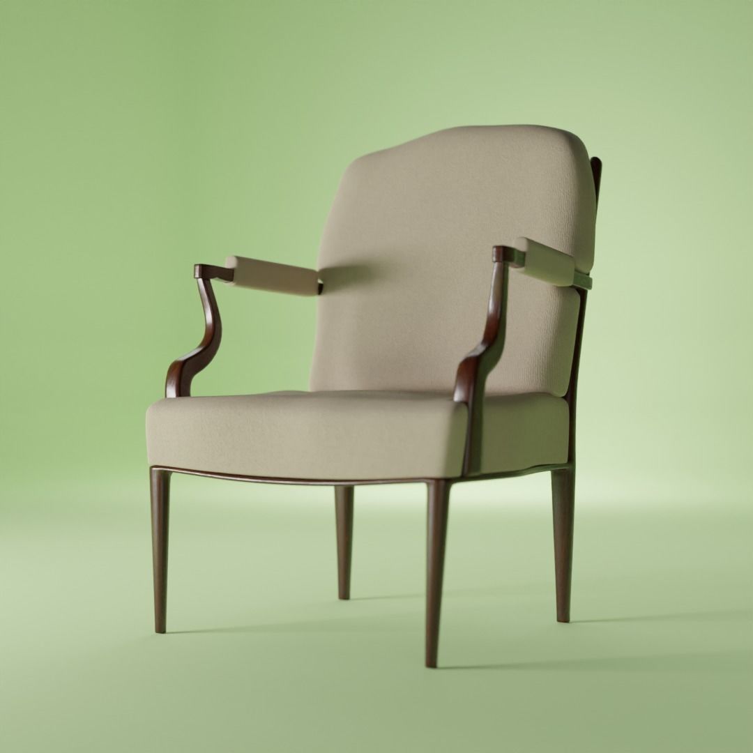 Realistic Armchair Model 3D model_6