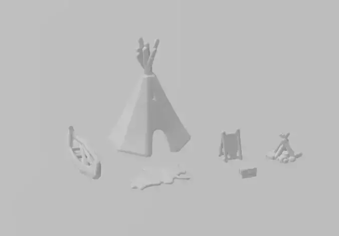 Native American Tribe Accessories by Outland Models 3D Printable