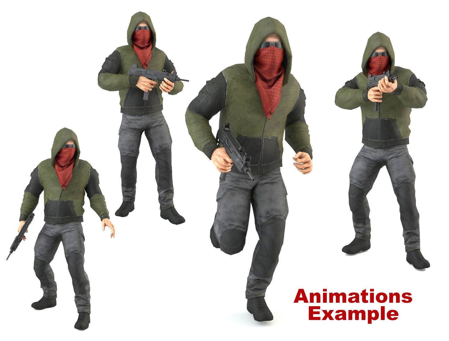 Robbers Pack Low-poly 3D model_5
