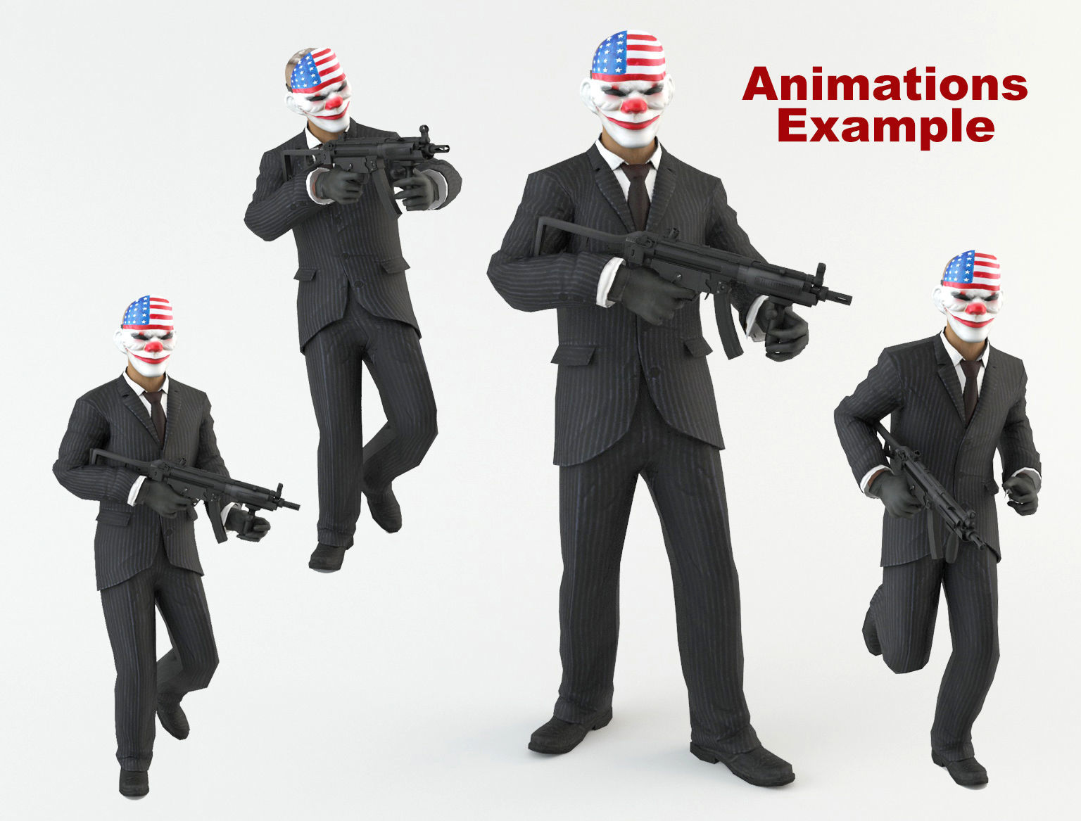 Robbers Pack Low-poly 3D model_6