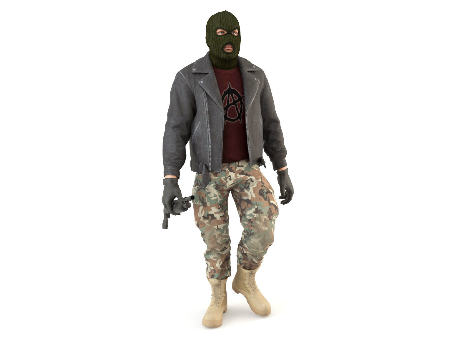Robbers Pack Low-poly 3D model_36