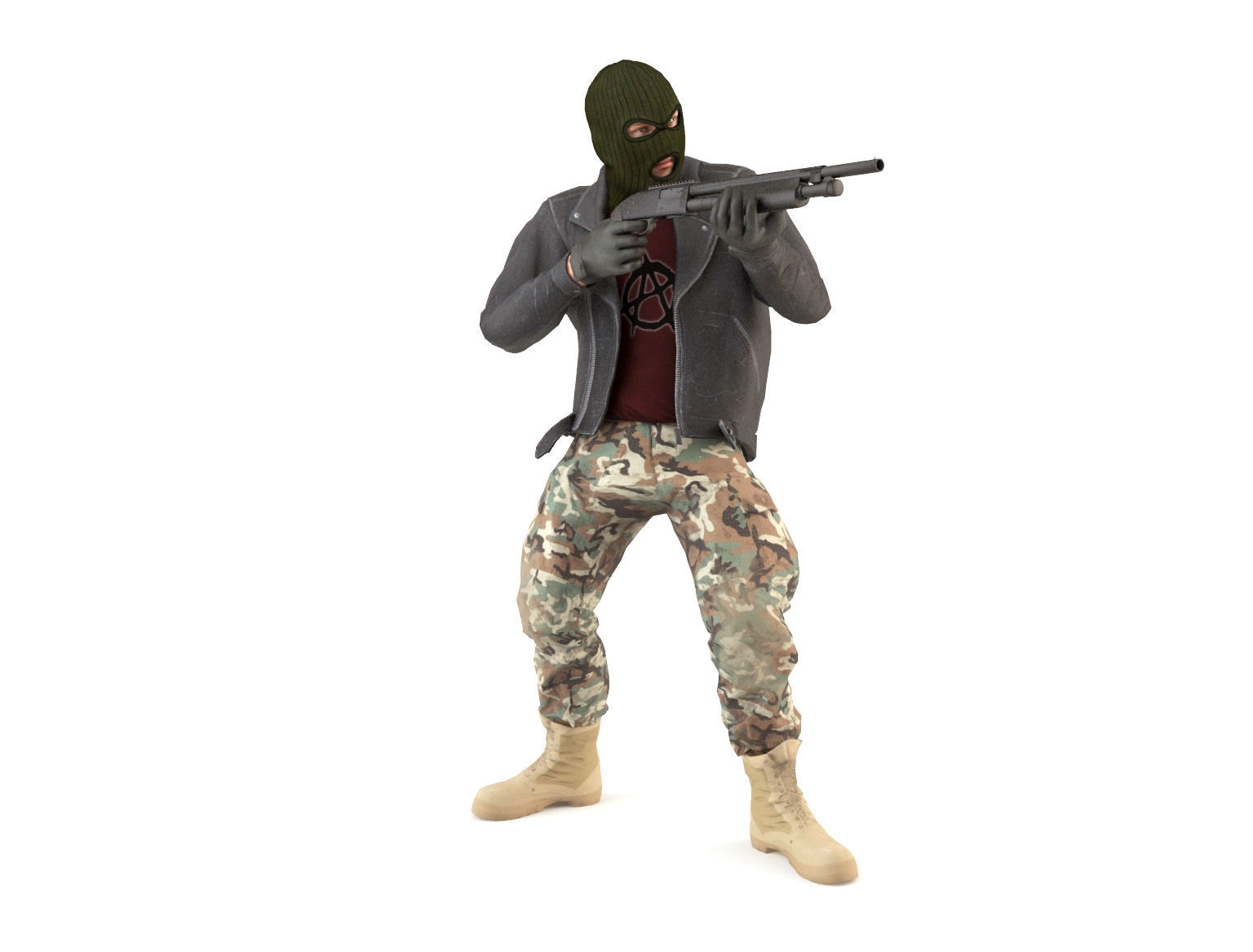 Robbers Pack Low-poly 3D model_31