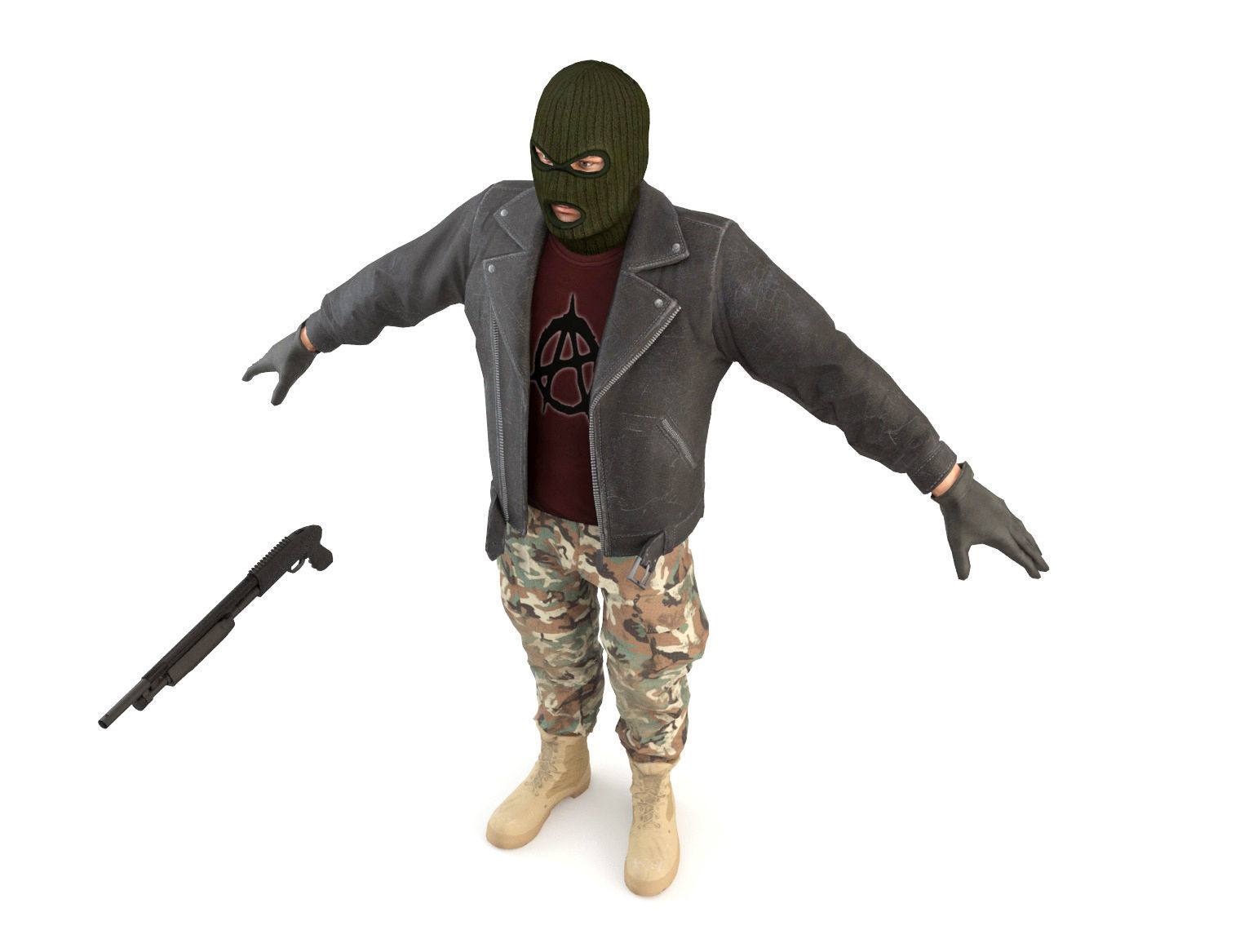 Robbers Pack Low-poly 3D model_16