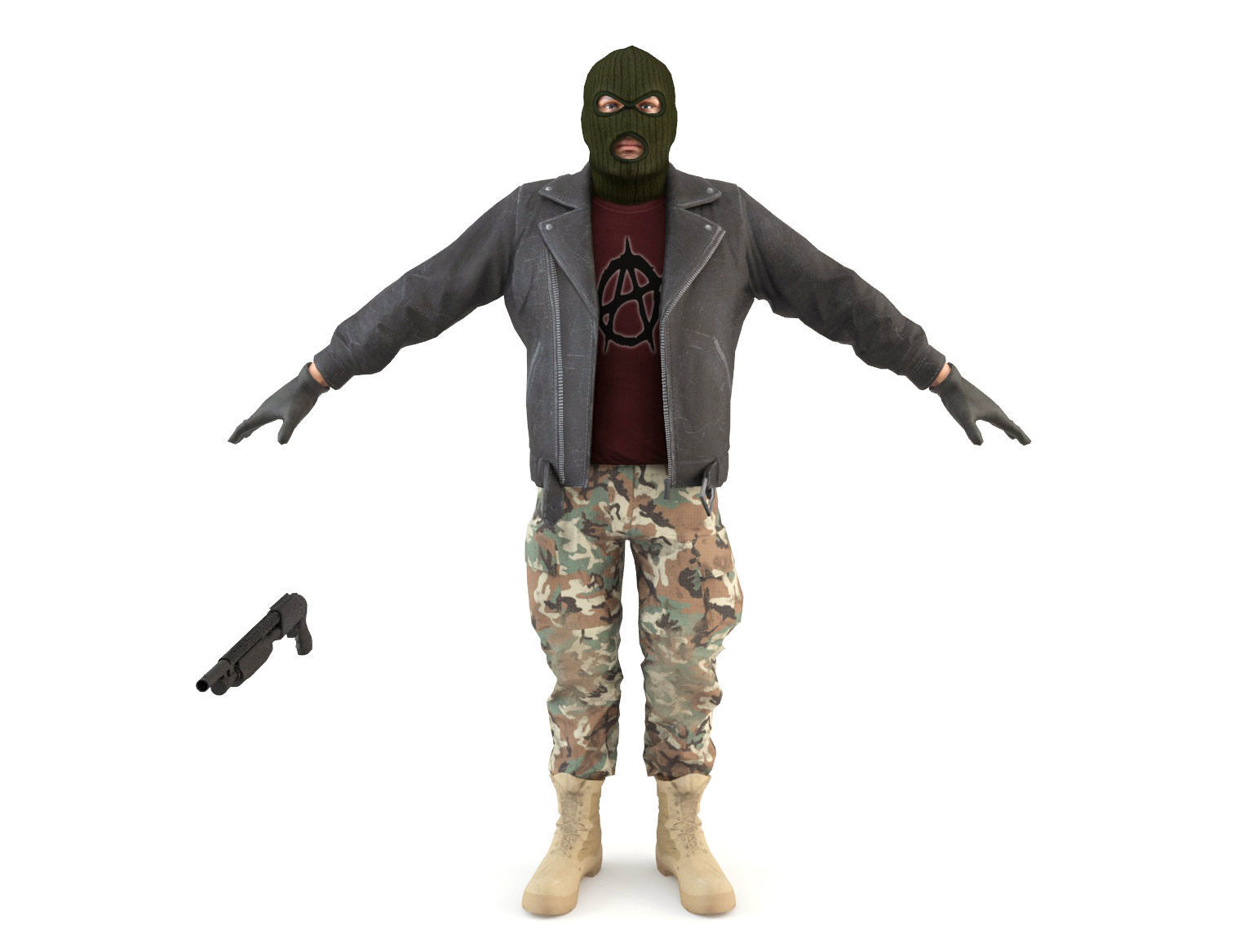 Robbers Pack Low-poly 3D model_7