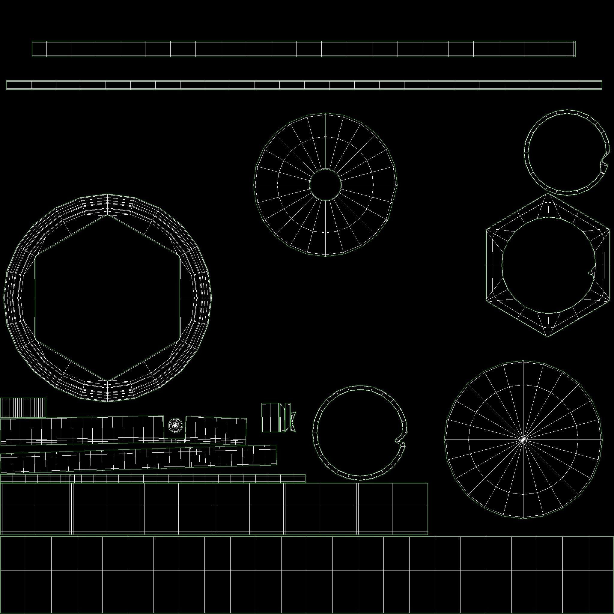 Wheel Center Hubs - 10 Designs Low-poly 3D model_2