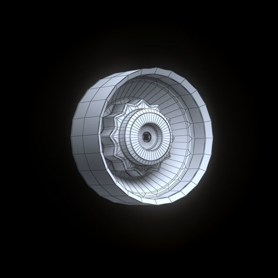 Wheel Center Hubs - 10 Designs Low-poly 3D model_4