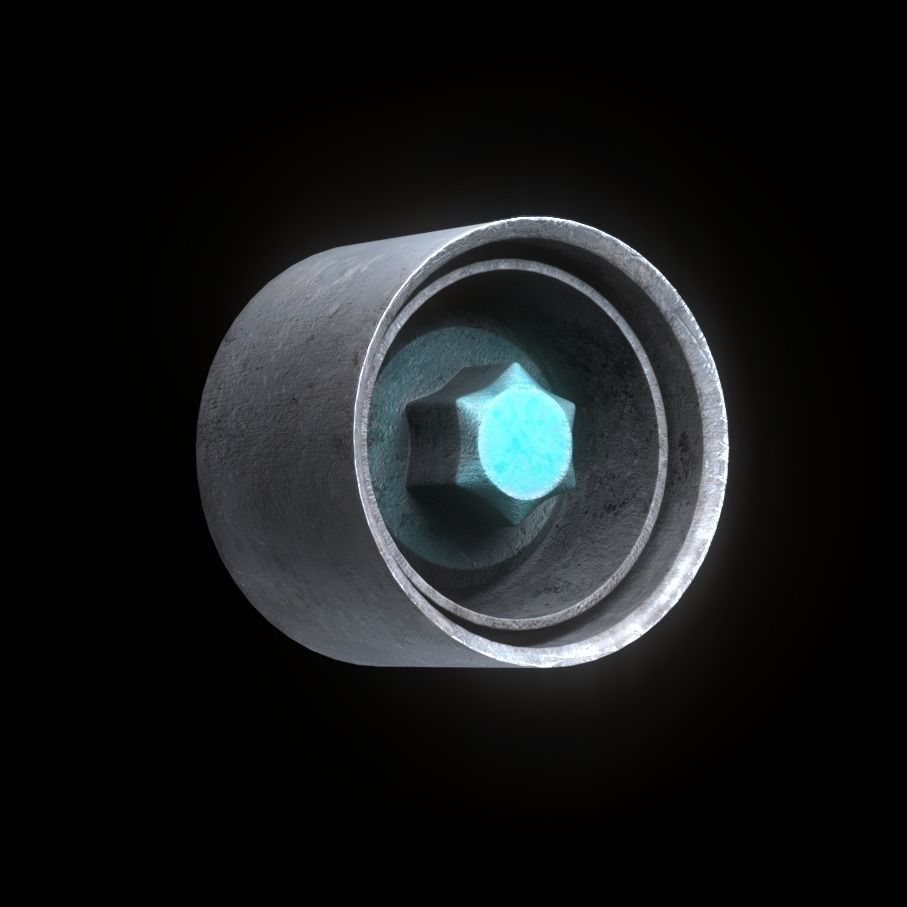 Wheel Center Hubs - 10 Designs Low-poly 3D model_7