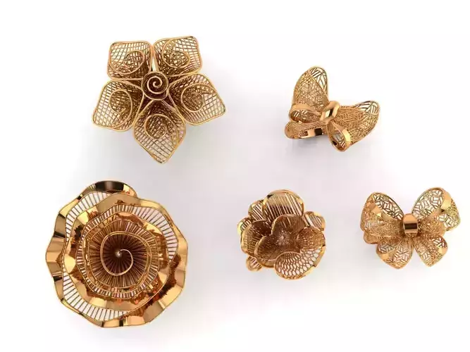 Notka rings  desgine 5 desgines 3D print model