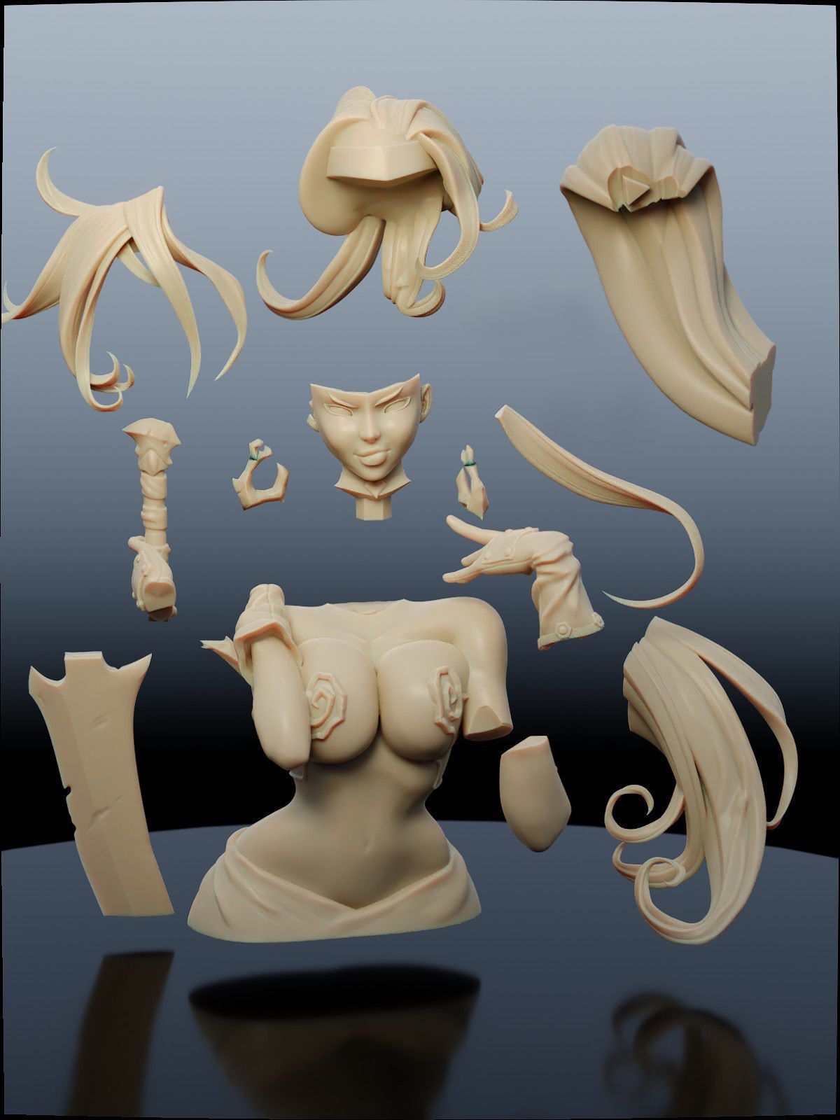 Red Monika 3D print model_2