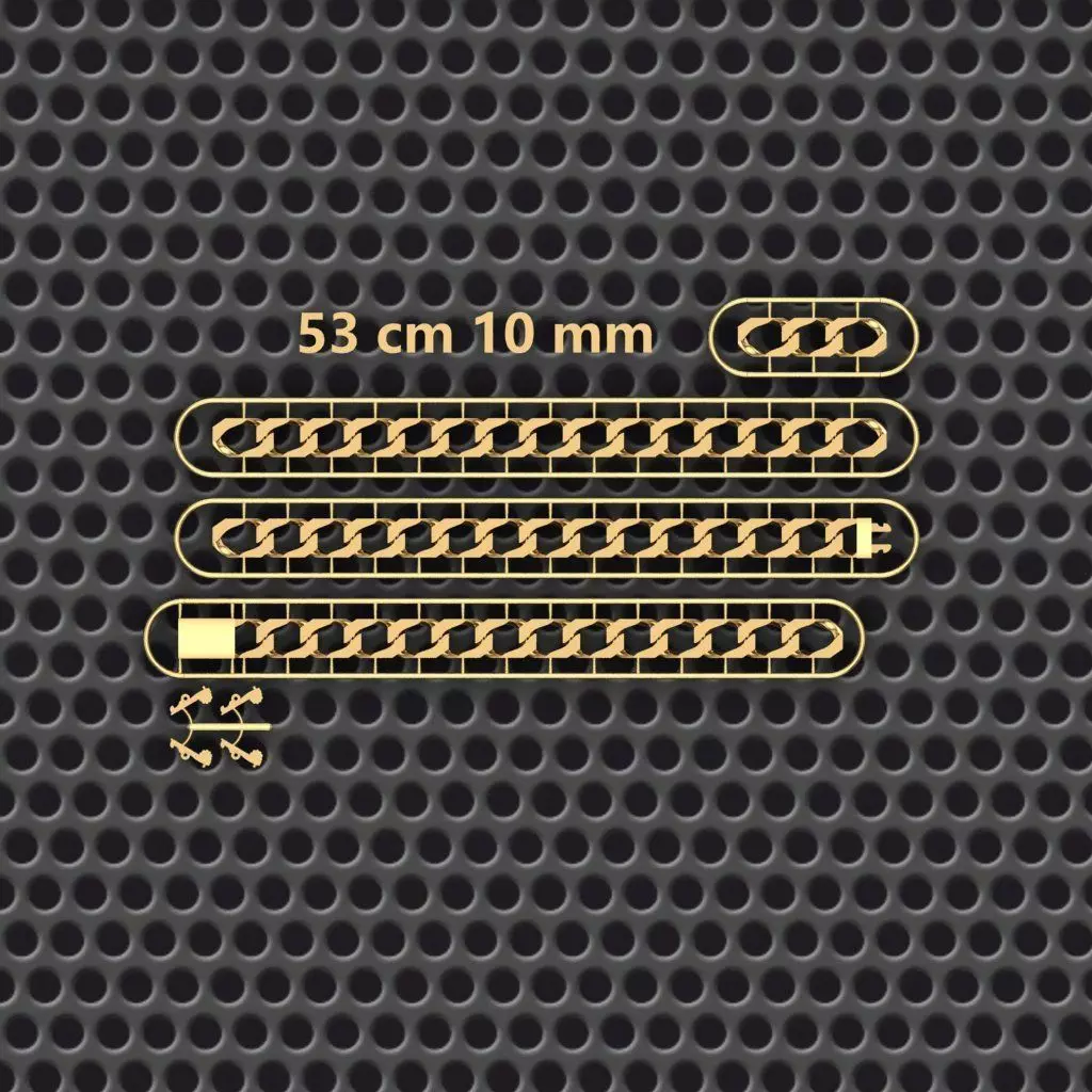 10 MM 53 CM CUBAN LINK CHAIN FOR BRACELET OR NECKLACE 3D print model_0