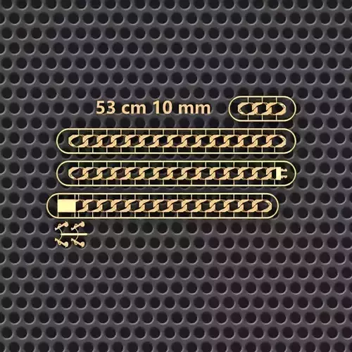 10 MM 53 CM  CUBAN LINK CHAIN FOR BRACELET OR NECKLACE